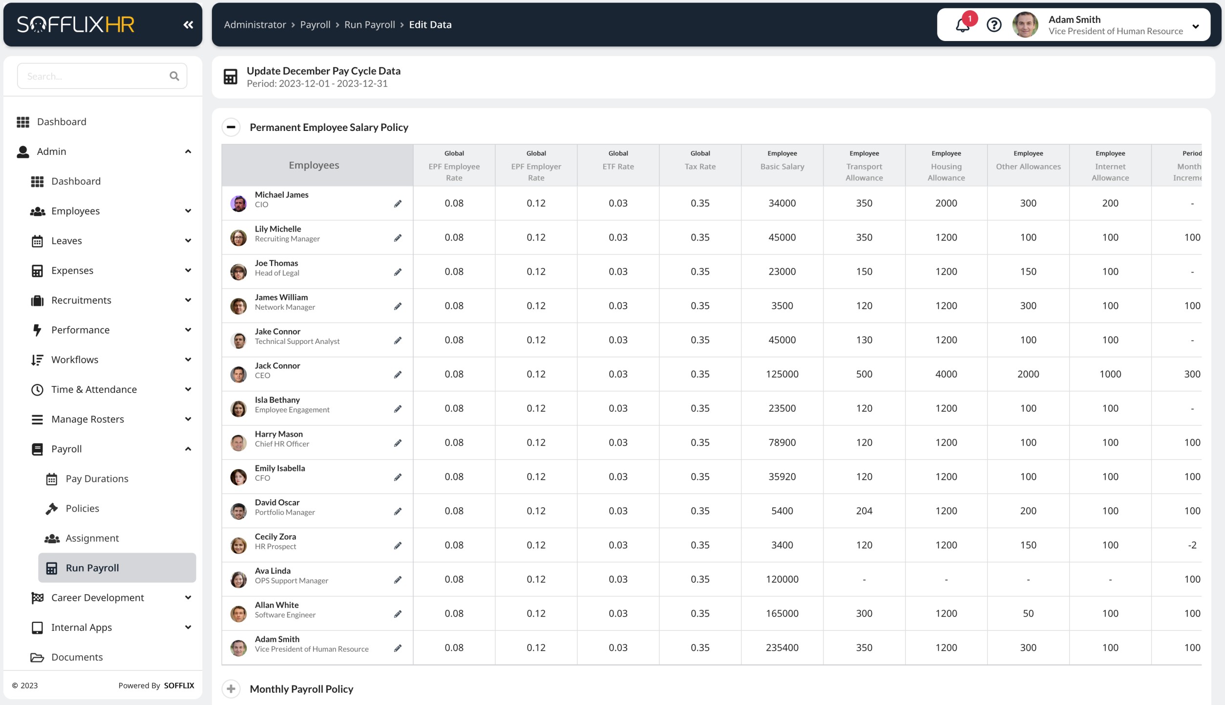 Payroll Generation